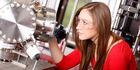 Scientist working in a Physics lab