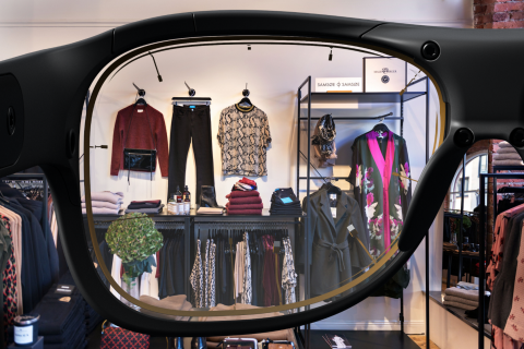 A clothing store layout viewed through Tobii Pro Glasses 3