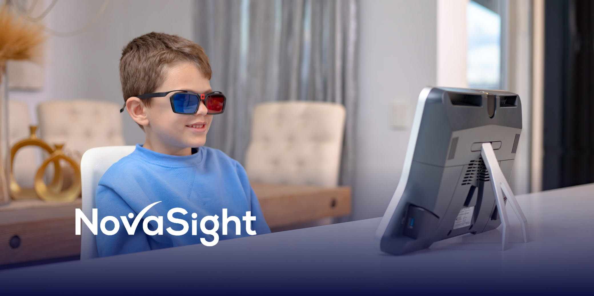 Boy with NovaSight 3D glasses