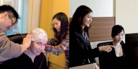 Data collection using Tobii Pro TX-300 and EEG.